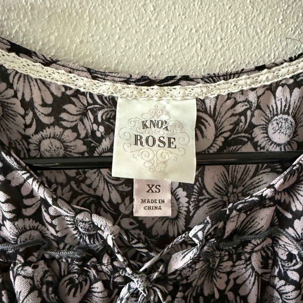 Boho flowy top, long sleeve, with lace detail, size xs - Picture 3 of 9